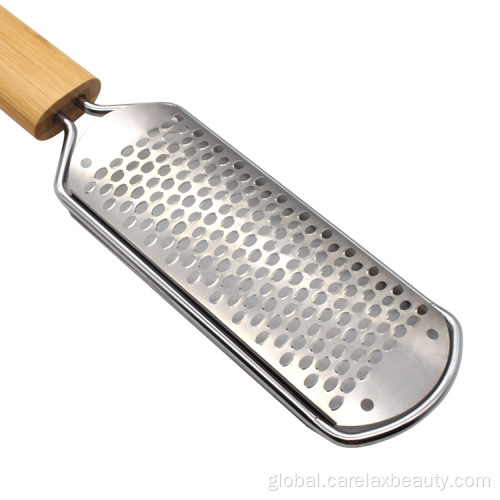 Pedicure Foot Scraper Bamboo and Stainless Steel for Dead Skin Manufactory